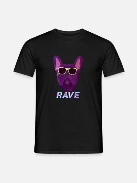 RAVE Bulldogge - Männer T-Shirt - Schwarz