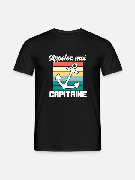 Appelez moi capitaine cadeau humour homme marin - T-shirt homme - noir