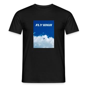 Fly high. Print with realistic photo. - Men's T-Shirt - black - Front - AI Model Male 178 light (178cm)
