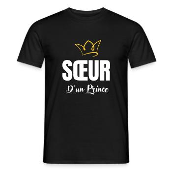 sœur d'un prince - T-shirt homme - noir - Devant - AI Model Male 178 light (178cm)