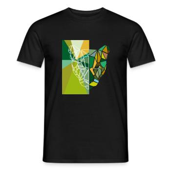 Tête de Tigre Géométrie - Verte - T-shirt homme - noir - Devant - AI Model Male 178 light (178cm)