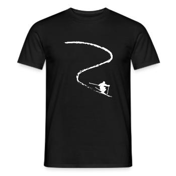 Skiing skiing ski motif for skiers - Men's T-Shirt - black - Front - AI Model Male 178 light (178cm)