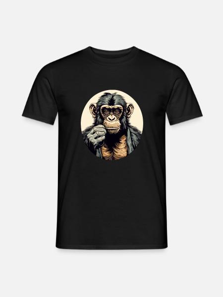 Haki der Schimpanse - Männer T-Shirt - Schwarz