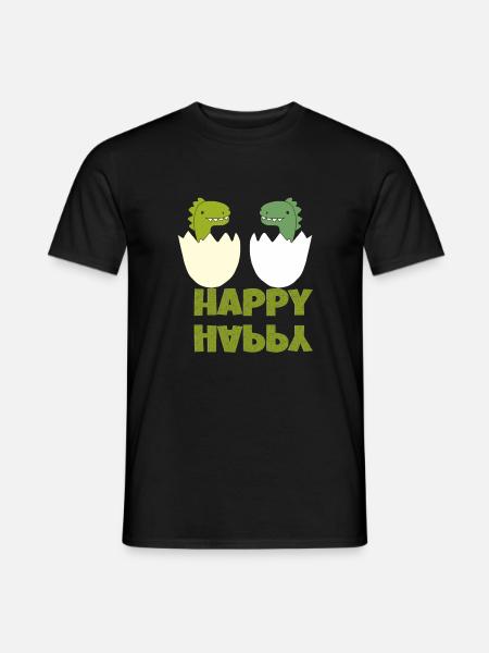 Dinos Happy - Men's T-Shirt - black