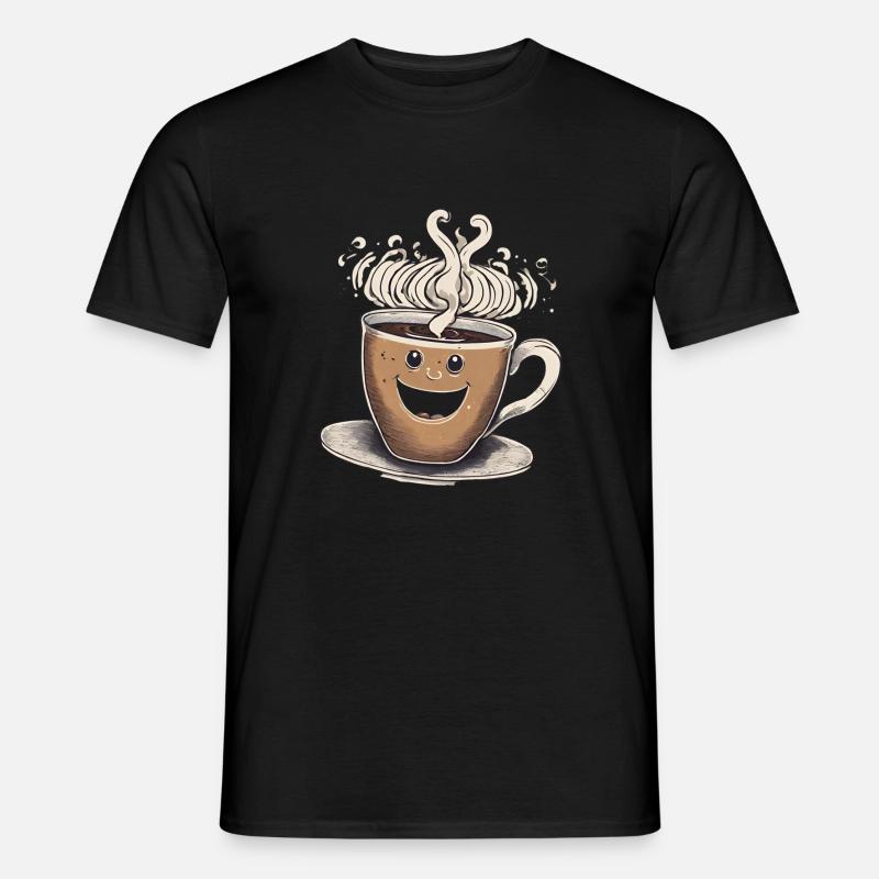 Kaffeebecher - Männer T-Shirt - Schwarz