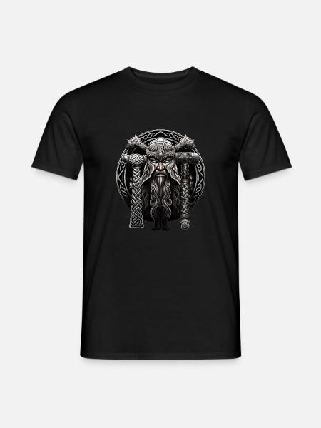 Projekt wikingów Vegvisir Odin Valhalla - T-shirt męski - czarny