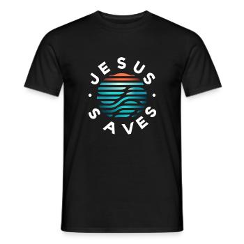 Jésus sauve - T-shirt homme - noir - Devant - AI Model Male 178 light (178cm)