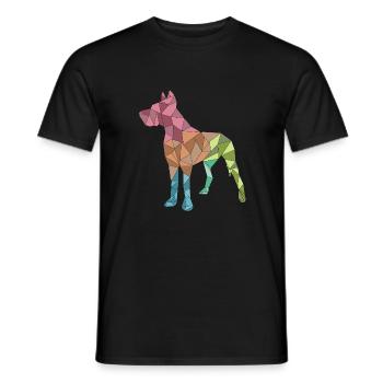 GROSSER DANE, geometrisch, bunt - Männer T-Shirt - Schwarz - Vorne - AI Model Male 178 light (178cm)