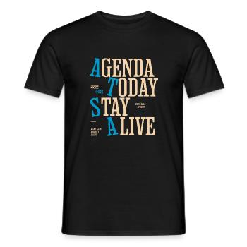 Agenda von heute, auf dem Paintballfeld am Leben bleiben - Männer T-Shirt - Schwarz - Vorne - AI Model Male 178 light (178cm)