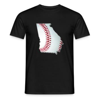 Georgia (USA) | real baseball | Map - Men's T-Shirt - black - Front - AI Model Male 178 light (178cm)