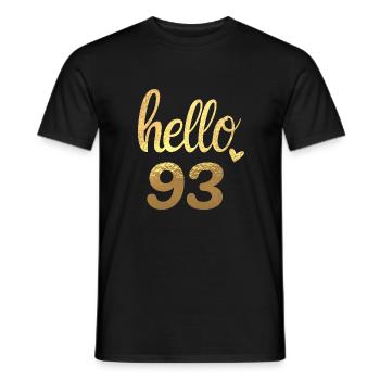 Hello 93 gold - Men's T-Shirt - black - Front - AI Model Male 178 light (178cm)