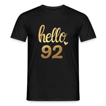 Hello 92 gold - Men's T-Shirt - black - Front - AI Model Male 178 light (178cm)