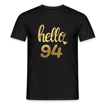 Hello 94 gold - Men's T-Shirt - black - Front - AI Model Male 178 light (178cm)
