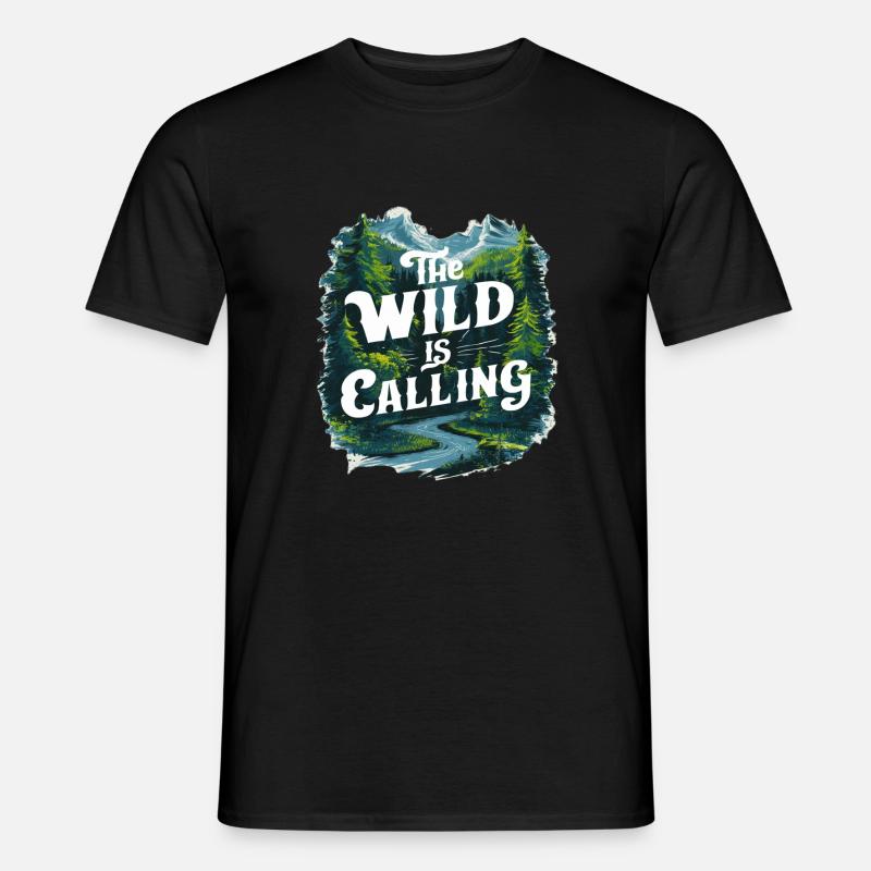 the wild is calling - Men's T-Shirt - black
