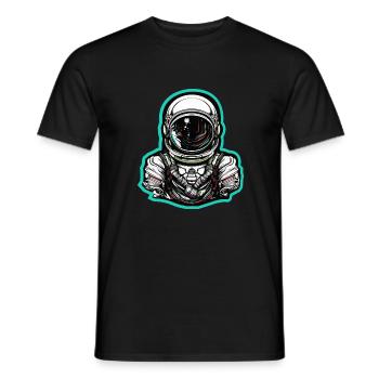 Astronauta - T-shirt uomo - nero - Fronte - AI Model Male 178 light (178cm)