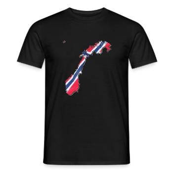 Norway flag in Norway map - Men's T-Shirt - black - Front - AI Model Male 178 light (178cm)