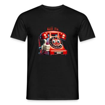 téléphone parlant - T-shirt homme - noir - Devant - AI Model Male 178 light (178cm)