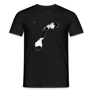 La carte de la Norvège encadre le vrai football - T-shirt homme - noir - Devant - AI Model Male 178 light (178cm)