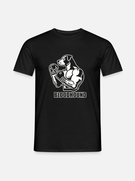 Chien de combat avec des gants de boxe - Conception Bloodhound - T-shirt homme - noir