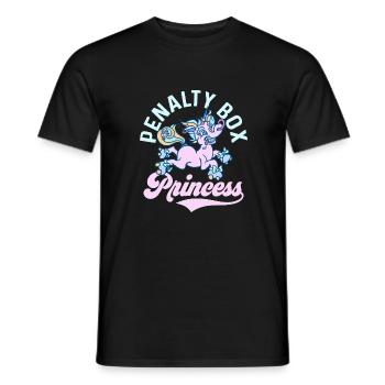 Penalty Box Princess Skating Roller Derby - Men's T-Shirt - black - Front - AI Model Male 178 light (178cm)