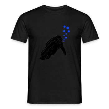 Taucher Silhouette - Männer T-Shirt - Schwarz - Vorne - AI Model Male 178 light (178cm)
