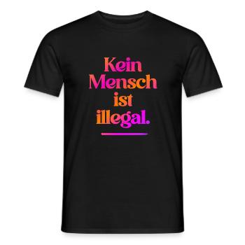 PERSONNE N’EST ILLÉGAL - L’Original - T-shirt homme - noir - Devant - AI Model Male 178 light (178cm)