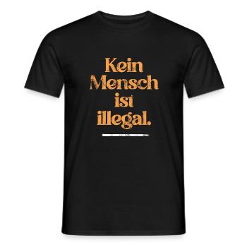 PERSONNE N’EST ILLÉGAL - L’Original - T-shirt homme - noir - Devant - AI Model Male 178 light (178cm)