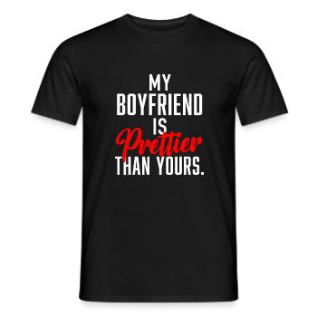 My Boyfriend is prettier than yours. - Men's T-Shirt - black - Front - AI Model Male 178 light (178cm)