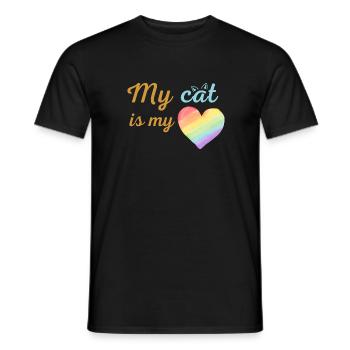 Meine Katze ist mein liebevolles Regenbogenblau - Männer T-Shirt - Schwarz - Vorne - AI Model Male 178 light (178cm)