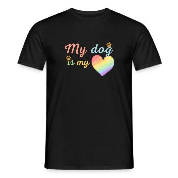 Mein Hund ist mein liebevolles Regenbogenblau - Männer T-Shirt - Schwarz - Vorne - AI Model Male 178 light (178cm)