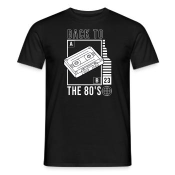 Rétro des années 80 Retour aux années 80 - T-shirt homme - noir - Devant - AI Model Male 178 light (178cm)