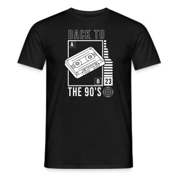 Retro 90s Back To The 90's - Men's T-Shirt - black - Front - AI Model Male 178 light (178cm)