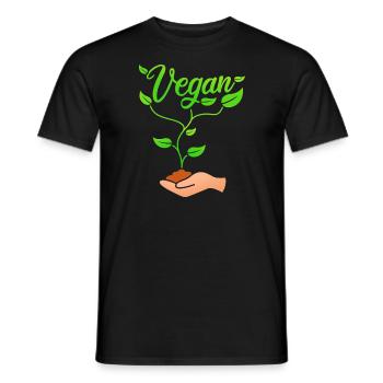 Veganes Pflanzendesign für stolze Veganer - Männer T-Shirt - Schwarz - Vorne - AI Model Male 178 light (178cm)