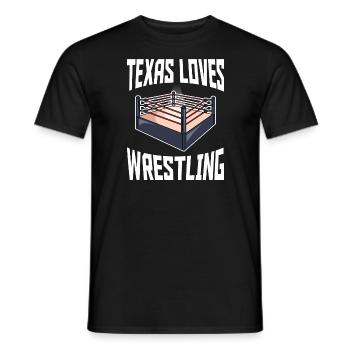 Texas wrestling design for proud Texas fans - Men's T-Shirt - black - Front - AI Model Male 178 light (178cm)