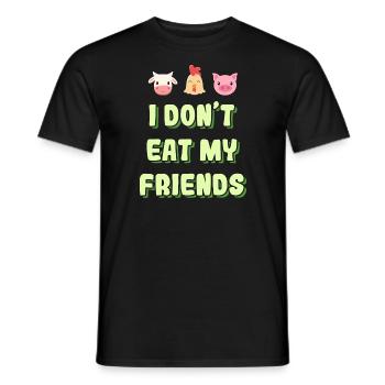 Hühner Kuh Schwein Freunde Design für Veganer - Männer T-Shirt - Schwarz - Vorne - AI Model Male 178 light (178cm)