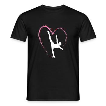 Figure skating Ice skating Ice dance figures - Men's T-Shirt - black - Front - AI Model Male 178 light (178cm)