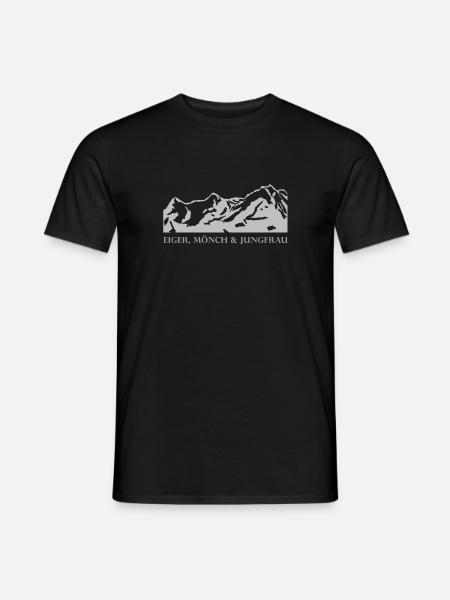 Berge Eiger Mönch Jungfrau - Männer T-Shirt - Schwarz