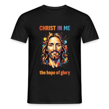 Christ en moi – Espérance de gloire - T-shirt homme - noir - Devant - AI Model Male 178 light (178cm)