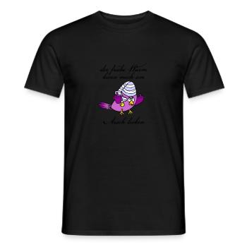Der frühe Wurm kann mich am Arsch lecken - Männer T-Shirt - Schwarz - Vorne - AI Model Male 178 light (178cm)