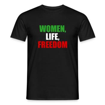 femmes vie liberté révolution iranienne - T-shirt homme - noir - Devant - AI Model Male 178 light (178cm)
