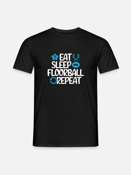 Manger Sleep Floorball Unihockey Floor Ball - T-shirt homme - noir