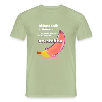 ich kann es dir erklären - Physik - Kondom - Männer T-Shirt - Sage - Vorne - AI Model Male 178 light (178cm)