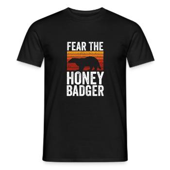 Retro Fears The Honey Badger - Men's T-Shirt - black - Front - AI Model Male 178 light (178cm)