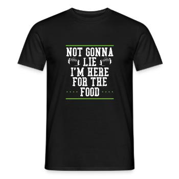 Je suis à cause de la nourriture ici - T-shirt homme - noir - Devant - AI Model Male 178 light (178cm)