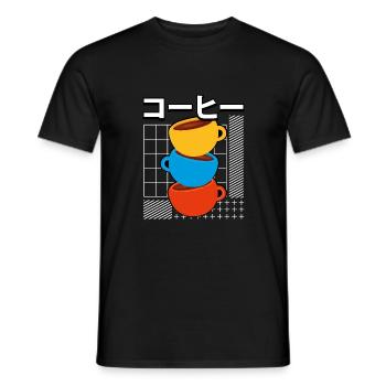 Niedliche Kawaii farbige Tassen - Männer T-Shirt - Schwarz - Vorne - AI Model Male 178 light (178cm)