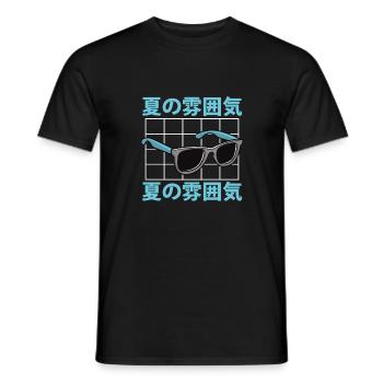 Lunettes de soleil kawaii blue mignonnes - T-shirt homme - noir - Devant - AI Model Male 178 light (178cm)