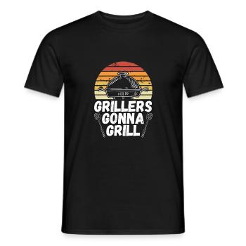 Grillers Will Grill - Men's T-Shirt - black - Front - AI Model Male 178 light (178cm)