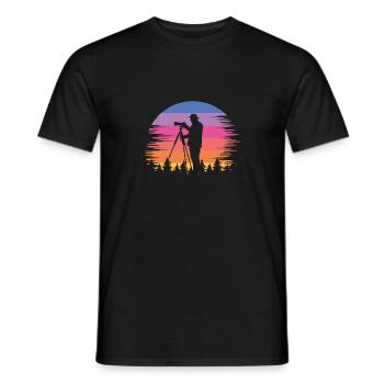 Arrière-plan coloré du directeur de la photographie - T-shirt homme - noir - Devant - AI Model Male 178 light (178cm)
