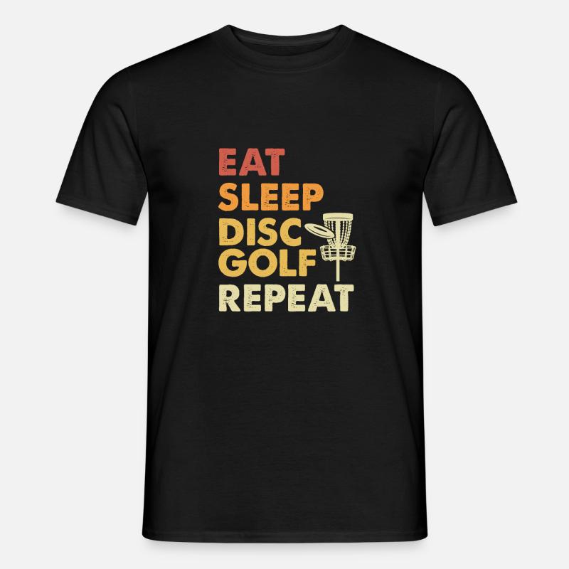 Essen schlafen discgolf - Männer T-Shirt - Schwarz