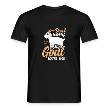 Meine Ziege Liebt Mich - Männer T-Shirt - Schwarz - Vorne - AI Model Male 178 light (178cm)